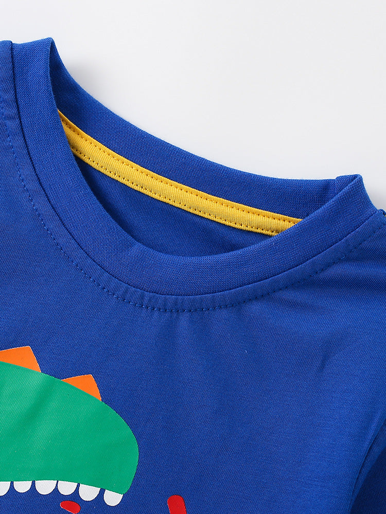 Summer Boys’ Cartoon Pattern T-shirt in European and American Style