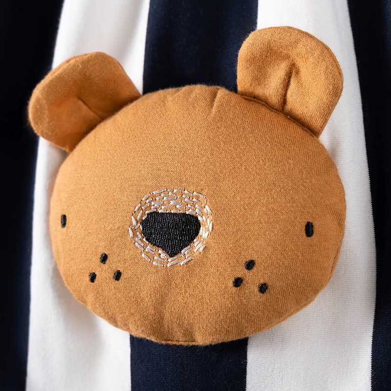 Autumn and Spring Arrival Teddy and Striped Pattern Long Sleeves Dress for Stylish Girls, MyKids-USA®, Baby & Toddler Dresses, MyKids-USA -  -  -  -  -  -  - 