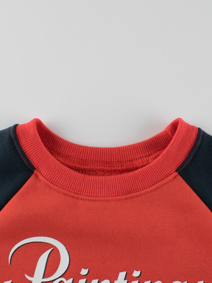 Autumn Baby Kids Boys Letters Pattern Color Patchwork Long Sleeves Crew Neck Top Pullover, MyKids-USA®, Baby & Toddler Outerwear, MyKids-USA -  -  -  -  -  -  - 