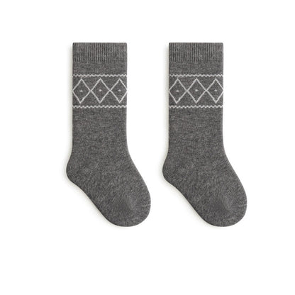 Autumn and Winter Baby Unisex Breathable Simple Argyle Pattern Warm Socks