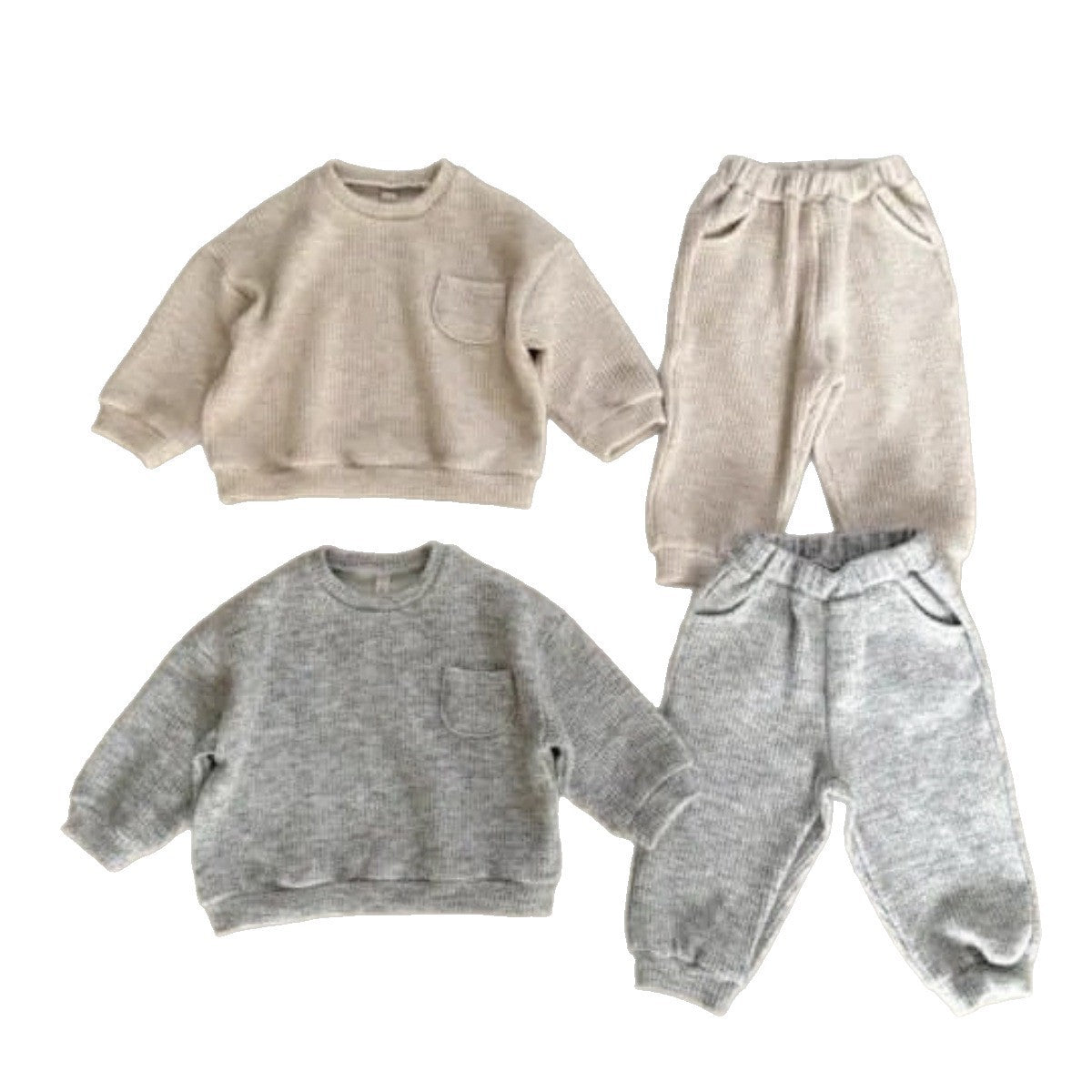 Winter and Spring Baby Kids Unisex Long Sleeves Casual Solid Color Pullover and Pants Clothing Set, MyKids-USA®, Baby & Toddler Outfits, MyKids-USA -  -  -  -  -  -  - .