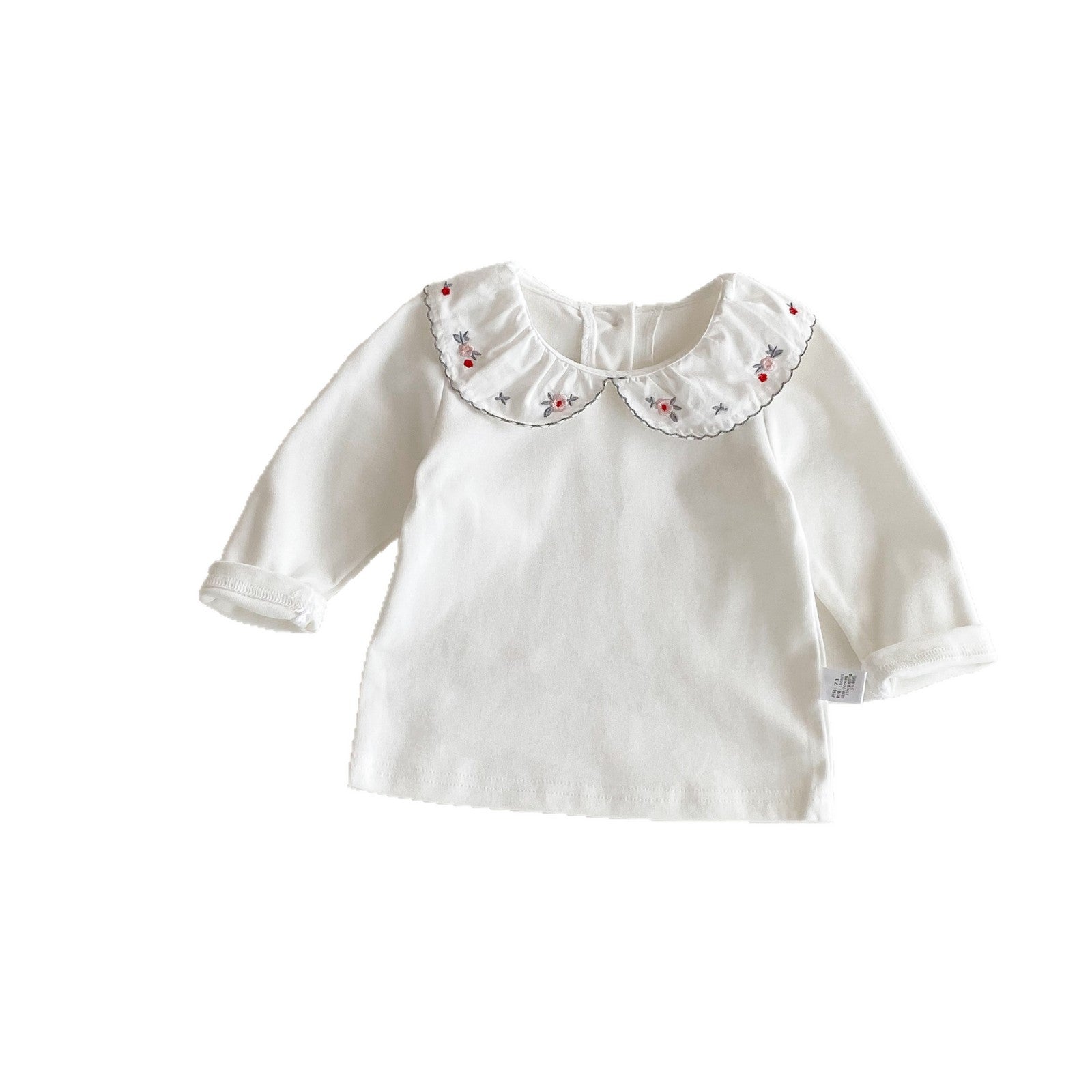 Autumn Arrival Baby Girls Flowers Embroidered Pattern Long Sleeves Top with Collar, MyKids-USA®, Baby & Toddler Tops, MyKids-USA -  -  -  -  -  -  - 