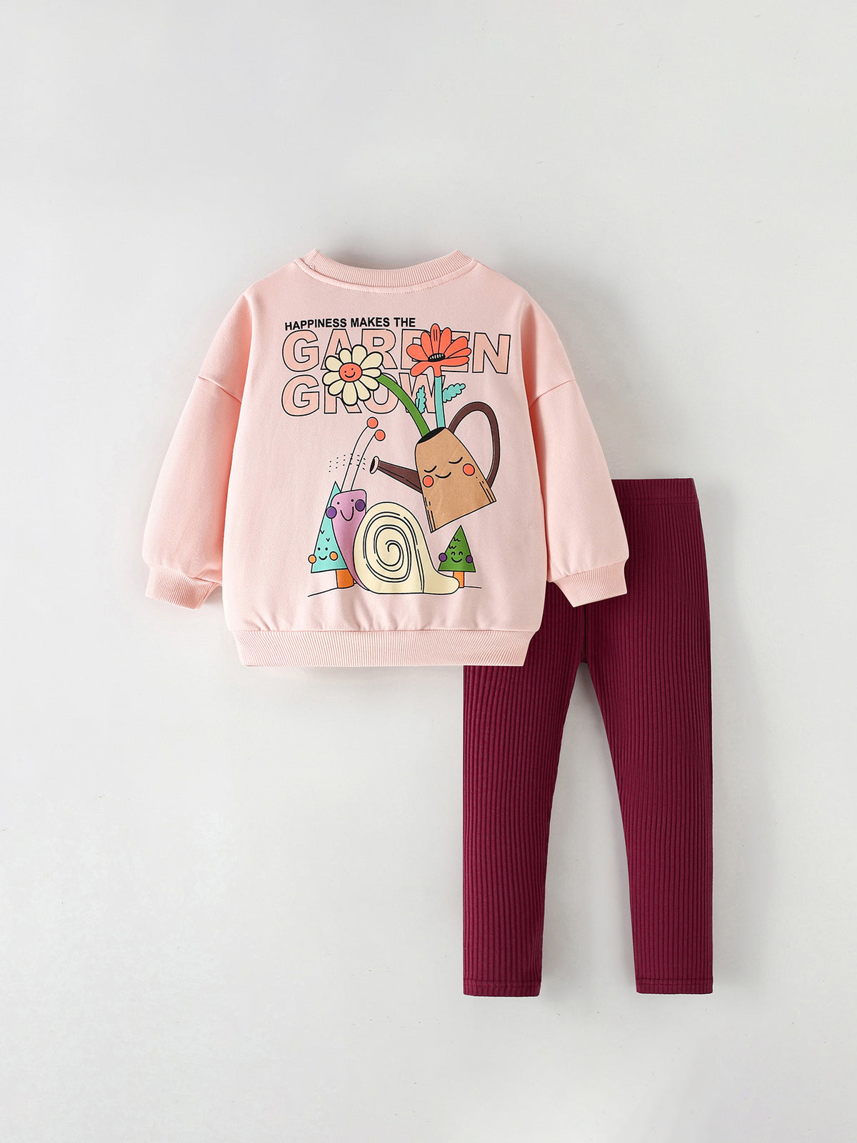 MyKids-USA® Winter Autumn Baby Kids Girls Cartoon Pattern Long Sleeves Sweatshirt and Plain Pants Clothing Set