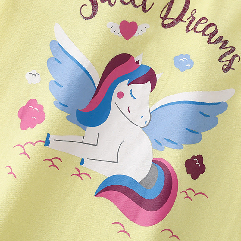 Summer Girls’ Fairy Cartoon Pattern Printed T-shirt in European and American Style, MyKids-USA®, Baby & Toddler Tops, MyKids-USA -  -  -  -  -  -  - 