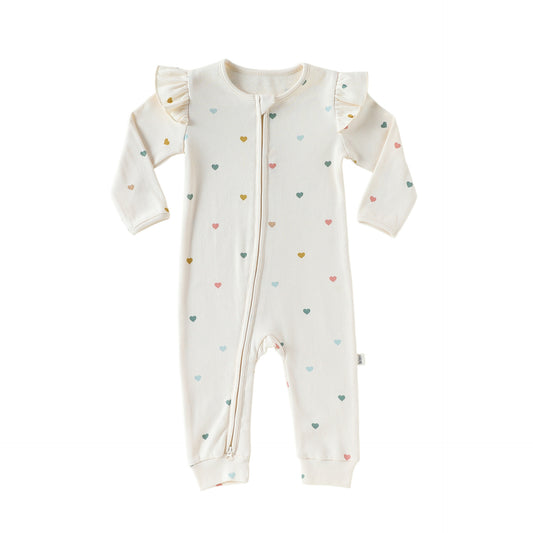 MyKids-USA® Baby Unisex Hearts Pattern Long Sleeves Romper