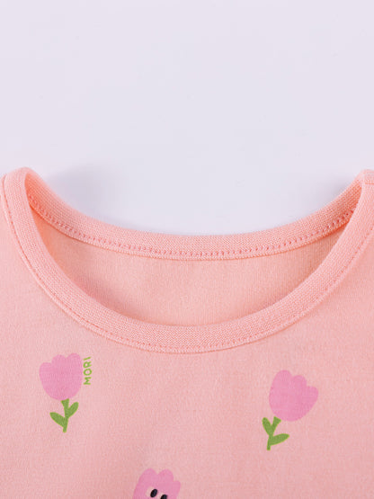 Summer Arrival Flowers Cartoon Pattern Short Sleeves Crew Neck Dress for Stylish Girls, MyKids-USA®, Baby & Children's Dresses, MyKids-USA -  -  -  -  -  -  - .