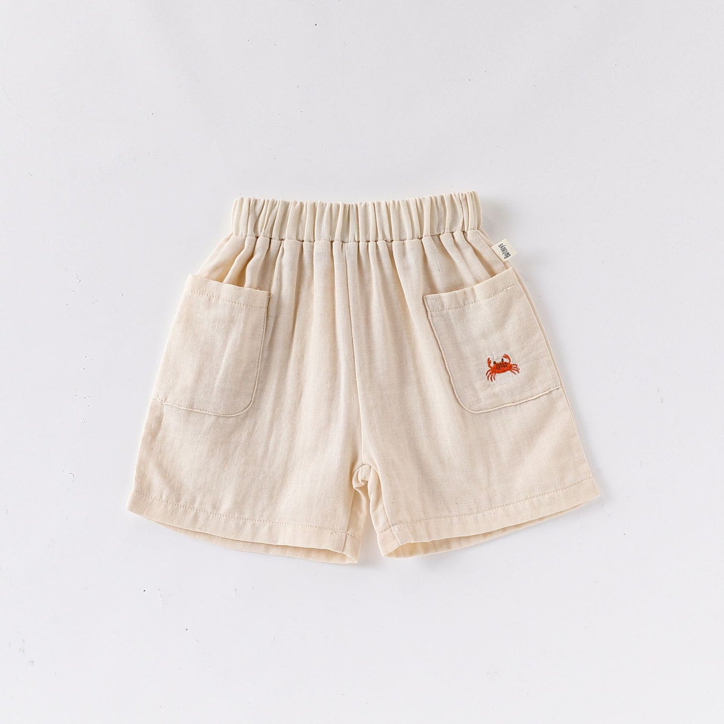 Summer Arrival Kids Unisex Cotton Casual Style Animals Embroidered Pattern Pocketed Shorts, MyKids-USA®, Shorts, MyKids-USA - Size/Age - 73 (6-9M) - Color - Apricot -  -  - TR2504282012-A