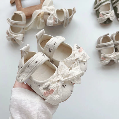 Spring and Autumn Baby Girl Fashion Floral Pattern Butterfly-bow Decorated Toddler Soft-Sole Anti-slip Walking Shoes, MyKids-USA®, First Steps & Crawlers, MyKids-USA -  -  -  -  -  -  - 