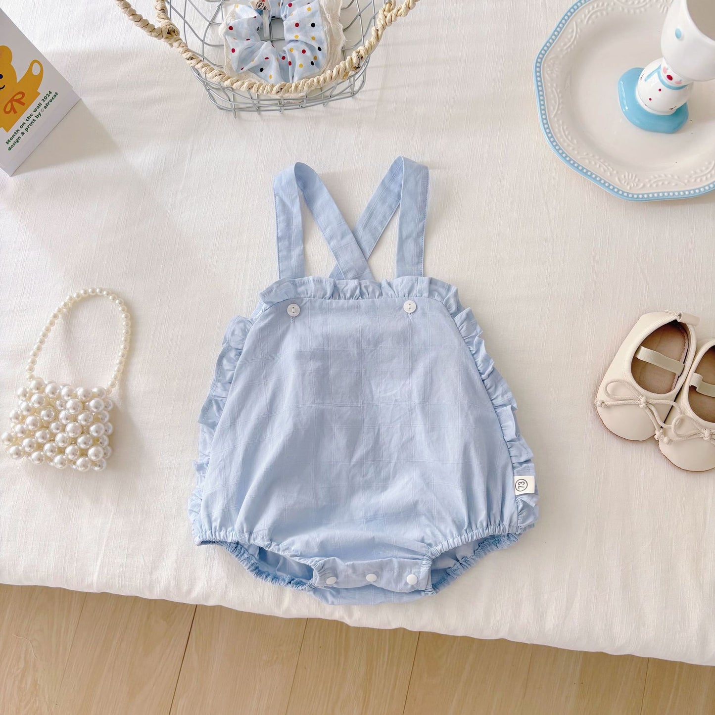 Summer Hot Selling Baby Kids Girls Sleeveless Blue Strap Onesies Overalls and White Shirt Clothing Set, MyKids-USA®, Baby & Toddler Outfits, MyKids-USA -  -  -  -  -  -  - 