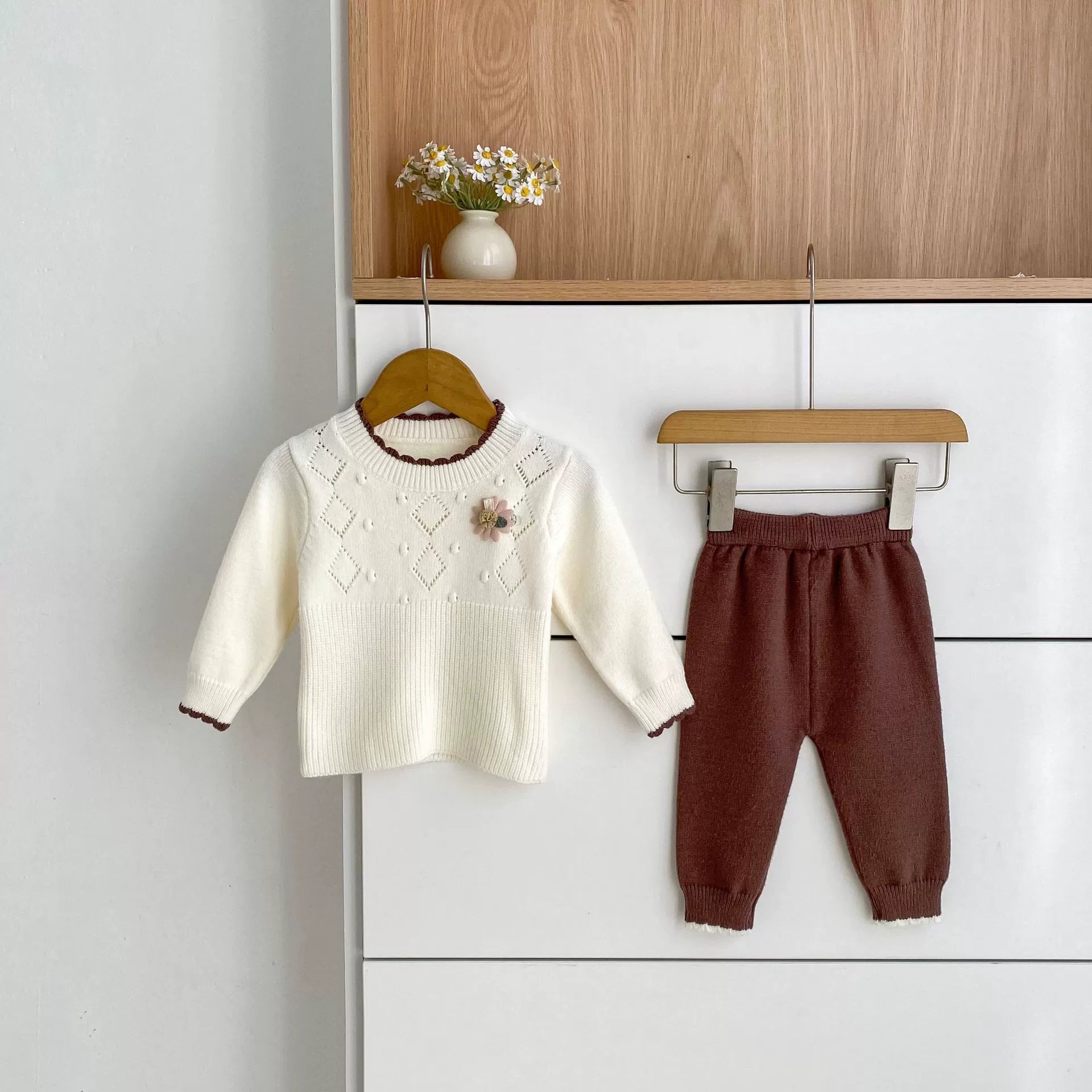 Arrival Autumn Baby Girls Long Sleeves Geometric Pattern Knitted Top Sweater and Long Trousers Clothing Set, MyKids-USA®, Baby & Toddler Outfits, MyKids-USA -  -  -  -  -  -  - 