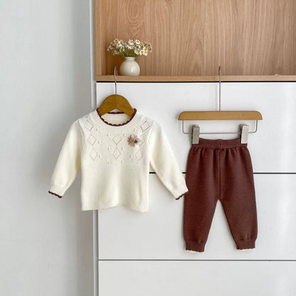 Arrival Autumn Baby Girls Long Sleeves Geometric Pattern Knitted Top Sweater and Long Trousers Clothing Set, MyKids-USA®, Baby & Toddler Outfits, MyKids-USA -  -  -  -  -  -  - 