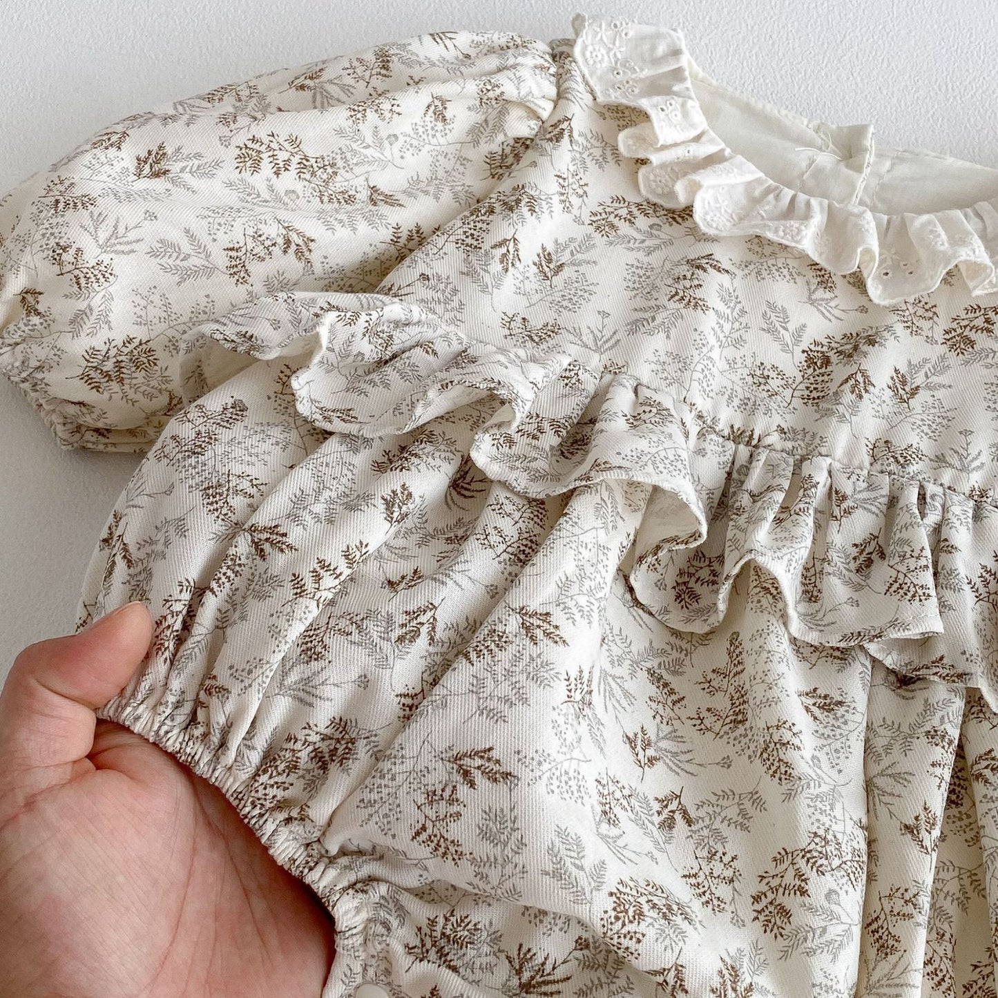 Autumn Arrival Baby Girls Long Sleeves Floral Onesies with Collar, MyKids-USA®, Baby One-Pieces, MyKids-USA -  -  -  -  -  -  - 