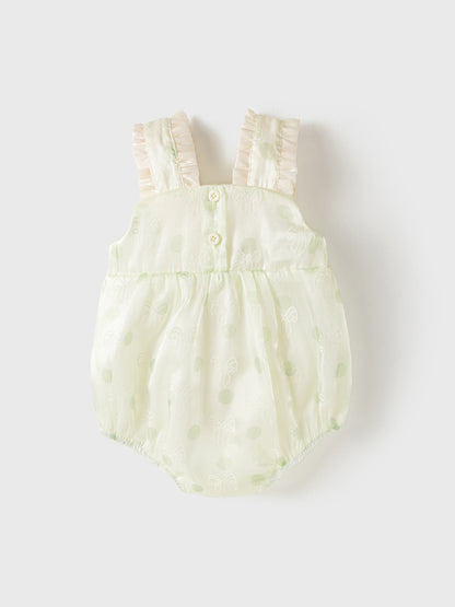 Summer New Design Baby Girls Light Polka Dots Pattern Sleeveless Sweet Beaded Onesies