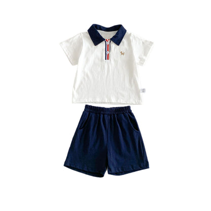 Summer Baby Kids Boys Short Sleeves Polo Shirt and Plain Shorts Clothing Set, MyKids-USA®, Baby & Toddler Outfits, MyKids-USA -  -  -  -  -  -  - .