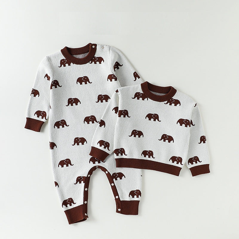 Autumn Arrival Baby Unisex Long Sleeves Animals Pattern Crew Neck Rompers, MyKids-USA®, Baby One-Pieces, MyKids-USA -  -  -  -  -  -  - 