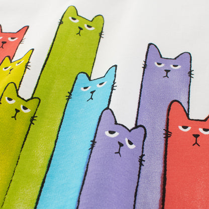 Summer Girls’ Cartoon Cats Pattern Printed T-shirt in European and American Style, MyKids-USA®, Baby & Toddler Tops, MyKids-USA -  -  -  -  -  -  - 