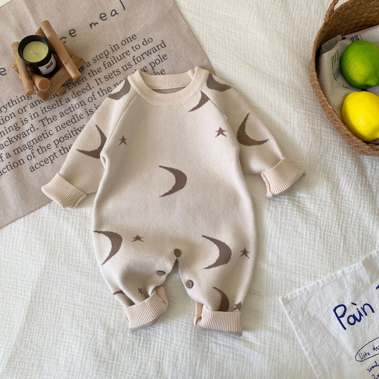 Autumn and Winter Arrival Baby Unisex Long Sleeves Geometric Pattern Knitted Rompers, MyKids-USA®, Baby One-Pieces, MyKids-USA - Size/Age - 66 (3-6M) - Color - Apricot -  -  - TR2510282323-A