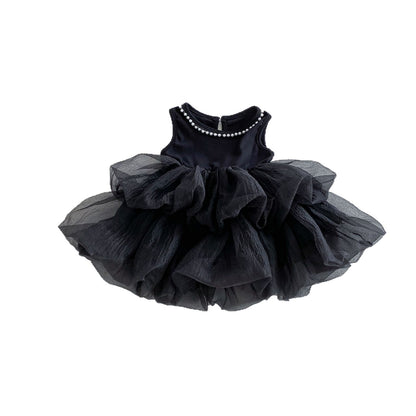 Summer Arrival Sleeveless Black Beaded Dress for Stylish Girls, MyKids-USA®, Baby & Children's Dresses, MyKids-USA - Size/Age - 80 (9-12M) - Color - Black -  -  - TR2606012342.