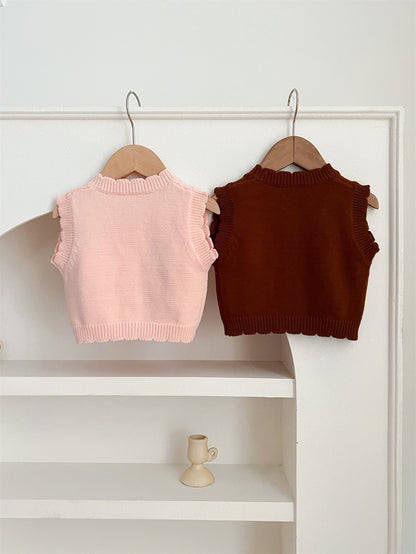 Adorable Infant Baby Girls Bubble Knitted Sleeveless Single Breasted Sweater Vest, MyKids-USA®, Baby & Toddler Outerwear, MyKids-USA -  -  -  -  -  -  - 