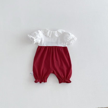 Design Summer Baby Kids Girls Short Sleeves Color Patchwork Rompers, MyKids-USA®, Baby & Children's One-Pieces, MyKids-USA -  -  -  -  -  -  - .