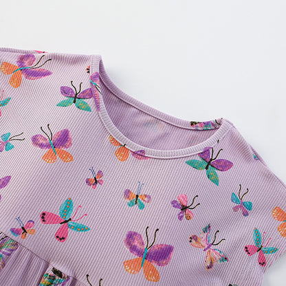 Summer Arrival Butterfly Pattern Short Sleeves Dress for Stylish Girls, MyKids-USA®, Baby & Toddler Dresses, MyKids-USA -  -  -  -  -  -  - 