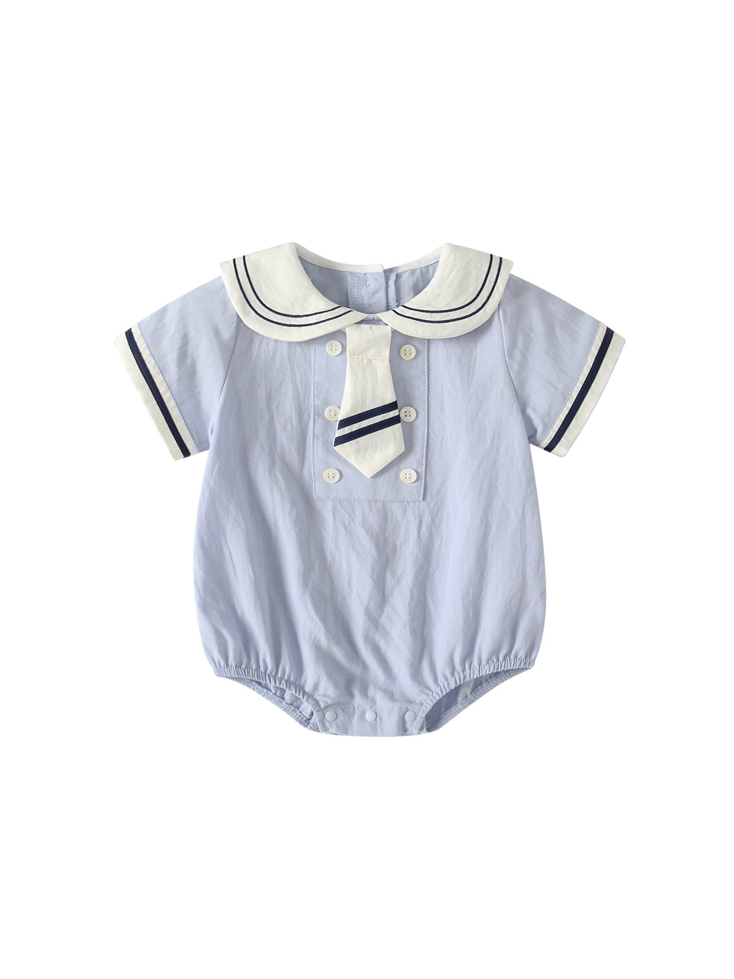 Summer Arrival Short Sleeves Navy Collar Color Patchwork Bodysuit for Boys, MyKids-USA®, Baby & Children's One-Pieces, MyKids-USA -  -  -  -  -  -  - .