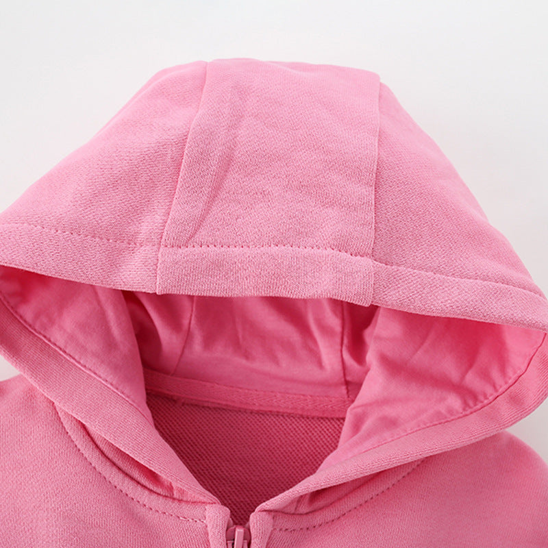 Arrival European and American Style Girls’ Hooded Zip-up Solid Color Coat with Long Sleeves, MyKids-USA®, Puffer Jackets, MyKids-USA -  -  -  -  -  -  - 