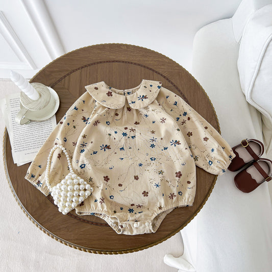 Flower Graphic Long Sleeve Soft Cotton Comfy Onesies