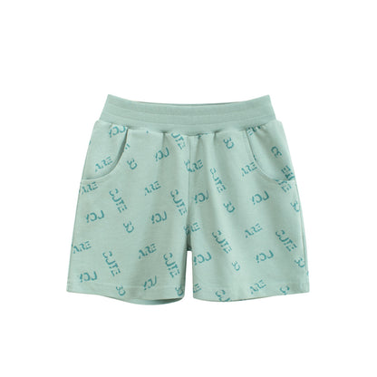 Summer Arrival Boys Cotton Casual Style Letters Pattern Shorts, MyKids-USA®, Shorts, MyKids-USA - Size/Age - 90 (12-24M) - Color - Green -  -  - TR2506171637-A
