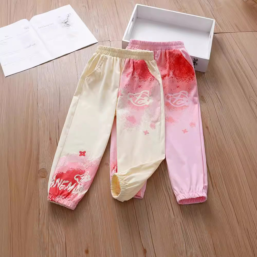 Spring Baby Kids Girls Elastic Soft Breathable Tie Dye Sportswear Pants