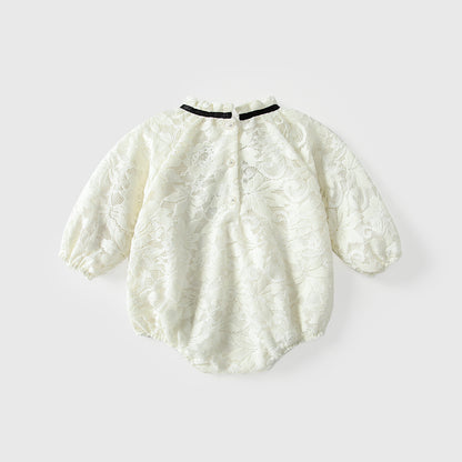 Arrival Autumn Baby Girls Lace and Flowers Long Sleeves Beige Onesies, MyKids-USA®, Baby One-Pieces, MyKids-USA -  -  -  -  -  -  - 