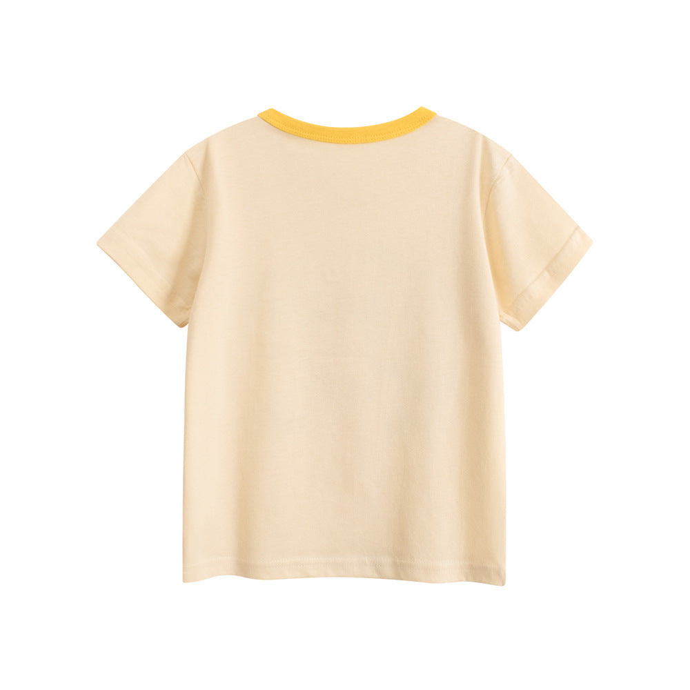 Summer Girls’ Teddy Bear and Letters Print T-shirt in European and American Style, MyKids-USA®, Baby & Toddler Tops, MyKids-USA -  -  -  -  -  -  - 