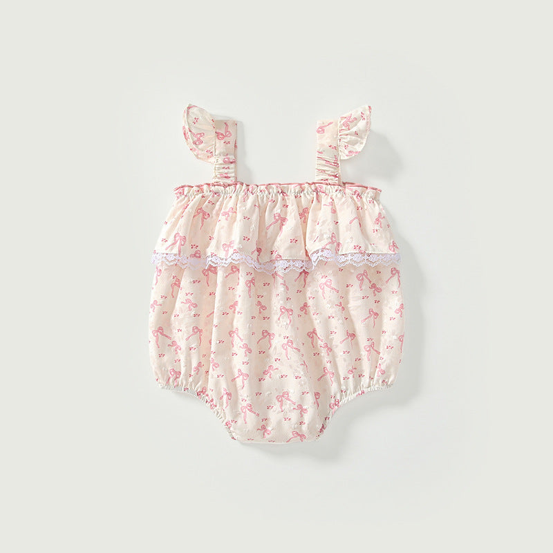 Summer Arrival Baby Girls Cute Butterfly-bow Pattern Sleeveless Strap Onesies, MyKids-USA®, Baby One-Pieces, MyKids-USA -  -  -  -  -  -  - 