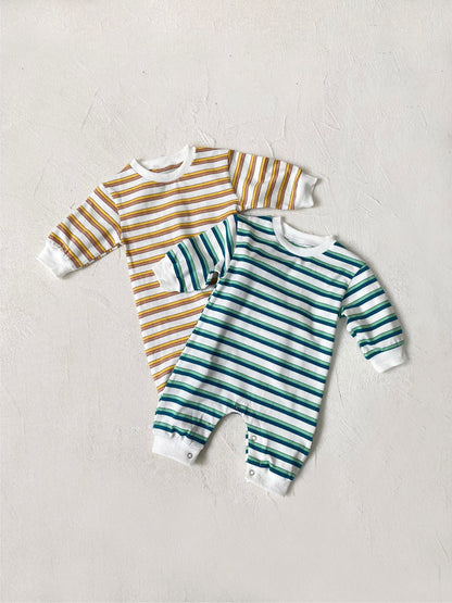 MyKids-USA® Autumn Hot Selling Baby Unisex Striped Long Sleeves Romper