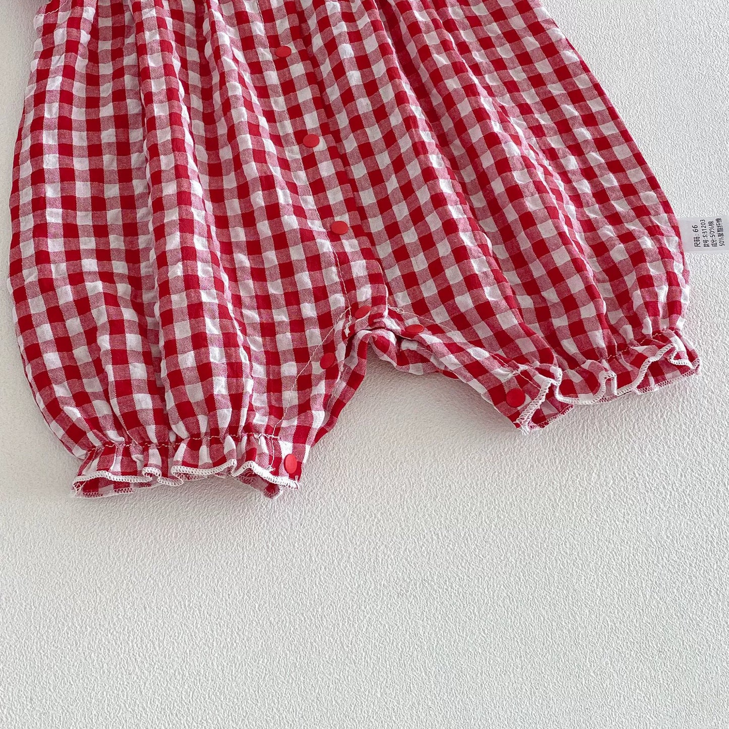 Summer Arrival Baby Girls Fly Sleeves Plaid Pattern Rompers Bodysuits, MyKids-USA®, Baby & Children's One-Pieces, MyKids-USA -  -  -  -  -  -  - .