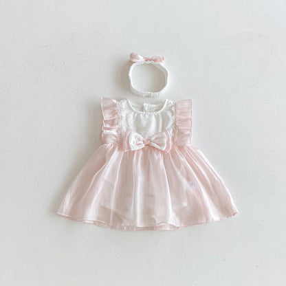 Summer and Spring Arrival Baby Kids Girls Color Patchwork Long Sleeves/Short Sleeves Cute Onesies Dress