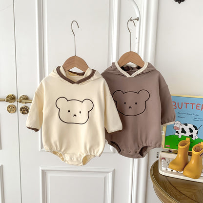 Autumn Arrival Baby Unisex Long Sleeves Teddy Bear Pattern Onesies with Hood, MyKids-USA®, Baby One-Pieces, MyKids-USA -  -  -  -  -  -  - 