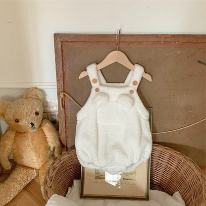 Arrival Autumn and Spring Baby Unisex Simple Solid Color Fluffy Sleeveless Bodysuit, MyKids-USA®, Baby One-Pieces, MyKids-USA - Size/Age - 66 (3-6M) - Color - Beige -  -  - TR2601071106-A.