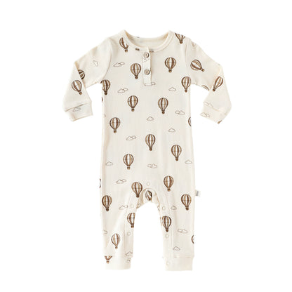 Autumn Arrival Baby Unisex Long Sleeves Casual Pattern Crew Neck Rompers, MyKids-USA®, Baby One-Pieces, MyKids-USA - Size/Age - 66 (3-6M) - Color - Beige -  -  - TR2509022140-B