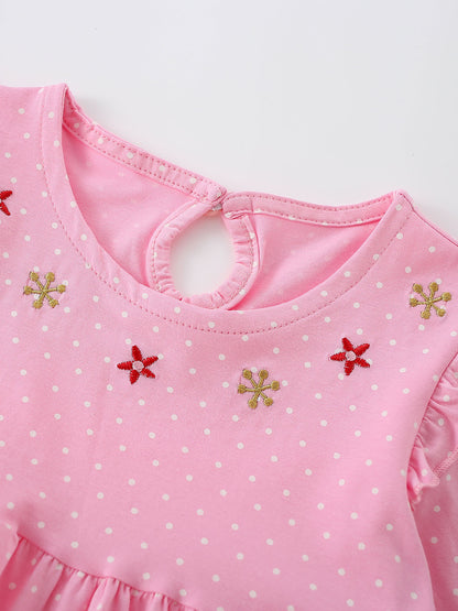 MyKids-USA® Autumn Arrival Baby Kids Girls Princess Christmas Cartoon Pattern Long Sleeves Dress