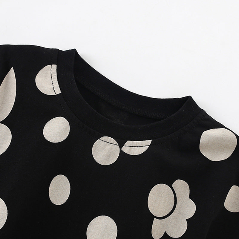 Summer Arrival Girls’ Flowers and Fruits Geometric Pattern Short Sleeves T-shirt in European and American Style, MyKids-USA®, T-Shirts, MyKids-USA -  -  -  -  -  -  - 