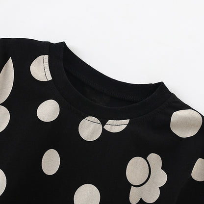 Summer Arrival Girls’ Flowers and Fruits Geometric Pattern Short Sleeves T-shirt in European and American Style, MyKids-USA®, T-Shirts, MyKids-USA -  -  -  -  -  -  - 