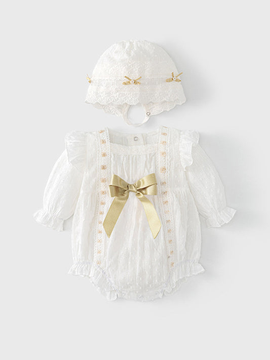 Spring Arrival Baby Girls Flowers Pattern Embroidery Onesies with Hat, MyKids-USA®, Baby One-Pieces, MyKids-USA -  -  -  -  -  -  - 