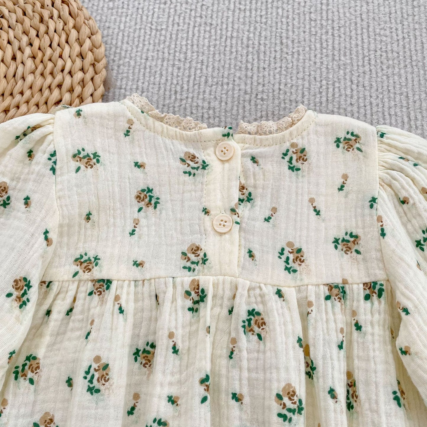 Autumn Arrival Baby Girls French-style Floral Long-sleeved Onesies and Dress – Princess Sister Matching Set, MyKids-USA®, Baby & Toddler Dresses, MyKids-USA -  -  -  -  -  -  - 