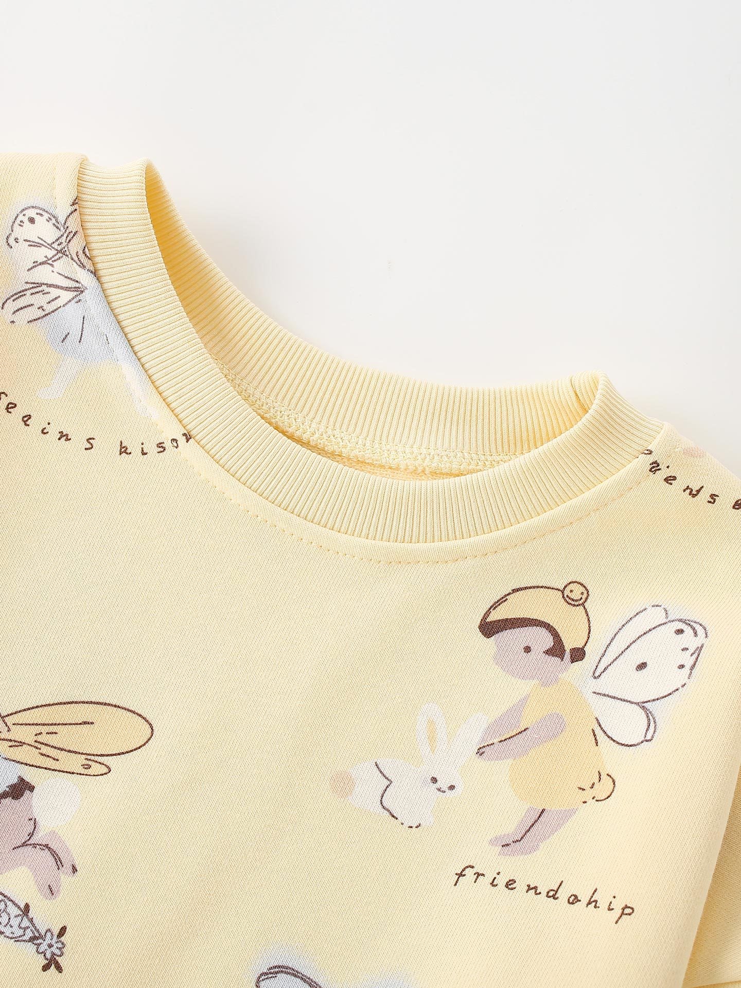 MyKids-USA® Winter and Autumn Baby Kids Girls Cartoon Pattern Long Sleeves Sweatshirt and Plain Pants Clothing Set