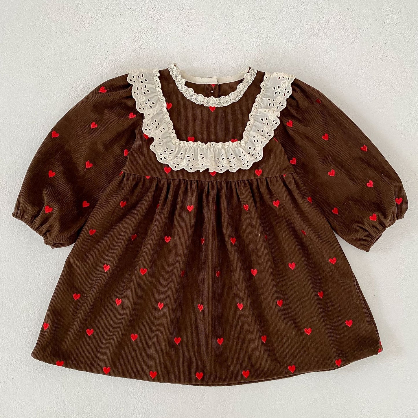 MyKids-USA® Autumn Arrival Baby Kids Girls Long Sleeves Cute Hearts Printed Dress