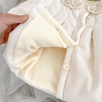 Winter Arrival Baby Kids Girls Lace Collar Long Sleeves Fleece-lined Coat, MyKids-USA®, Baby & Toddler Coats & Jackets, MyKids-USA -  -  -  -  -  -  - 