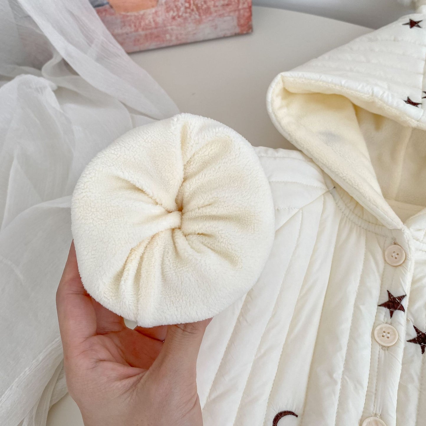 Winter Arrival Baby Kids Unisex Moons and Stars Pattern Long Sleeves Fleece-lined Hooded Coat, MyKids-USA®, Puffer Jackets, MyKids-USA -  -  -  -  -  -  - 