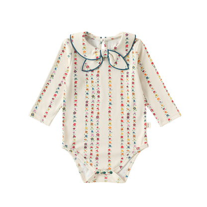 MyKids-USA® Autumn Arrival Baby Kids Girls Princess Long Sleeves Flowers Pattern Bodysuit