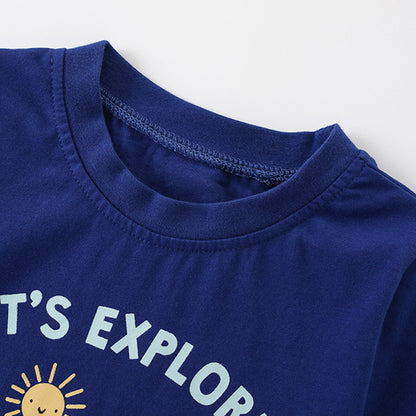 Summer Boys’ English Elements Cartoon Pattern T-shirt in European and American Style, MyKids-USA®, T-Shirts, MyKids-USA -  -  -  -  -  -  - 